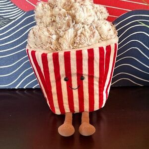 Jellycat Red and White Striped Plush Popcorn Toy
